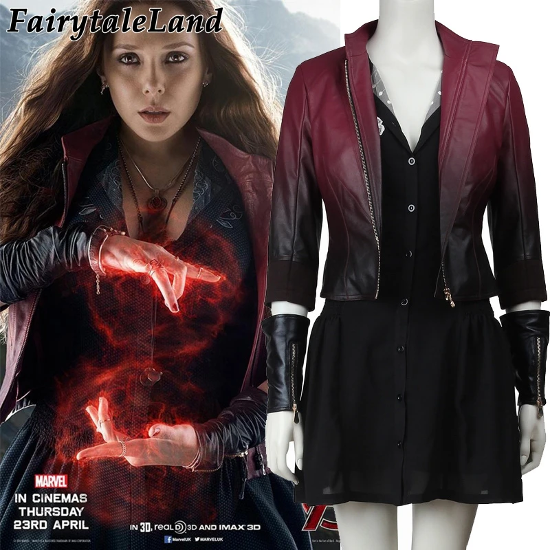 

Avengers Age of Ultron Wanda Maximoff Scarlet Witch Cosplay Costume Adult Halloween Avengers superhero Scarlet Witch costume