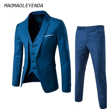 2018 Autumn Business casual Men Suit blazer Three-piece Jacket Vest Pant Groom Groomsman Wedding One Button Suit blazer
2018 Autumn Business casual Men Suit blazer Three-piece Jacket Vest Pant Groom Groomsman Wedding One Button Suit blazer