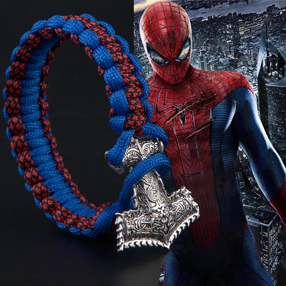 Survival Paracord Bracelet Mjolnir Thor's Hammer Viking Bracelet Scandinavian Mjolnir Viking 550 Cord for Spidermen Cosplay
Survival Paracord Bracelet Mjolnir Thor's Hammer Viking Bracelet Scandinavian Mjolnir Viking 550 Cord for Spidermen Cosplay