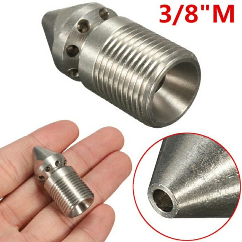 1pcs Cleaning Nozzle 3/8BSP High Pressure Washer Sewer Jetter Spray Head Hose Drain Stainless Steel 0.5mm-1.2mm
1pcs Cleaning Nozzle 3/8BSP High Pressure Washer Sewer Jetter Spray Head Hose Drain Stainless Steel 0.5mm-1.2mm