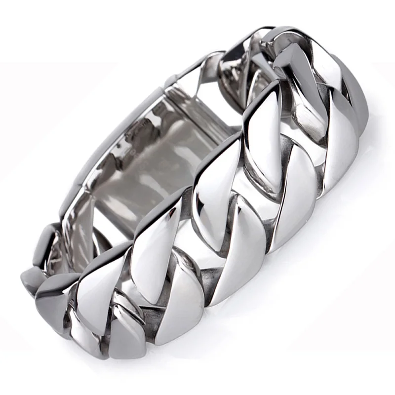 Biker Mens Groumette Chain Bracelet Silver 316L Stainless Steel Bracelets Bangles Large Heavy Motorcycle Charm Jewelry 20mm Wide
Biker Mens Groumette Chain Bracelet Silver 316L Stainless Steel Bracelets Bangles Large Heavy Motorcycle Charm Jewelry 20mm Wide