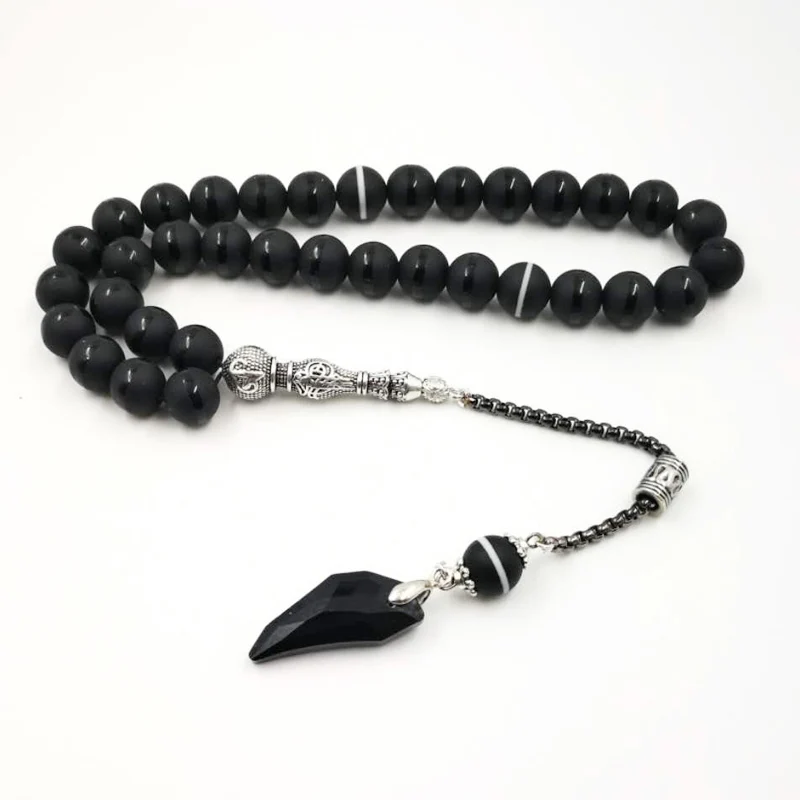 Бусины с кисточками Tasbih и agates Популярные черные бусины кристаллами для молитвы в