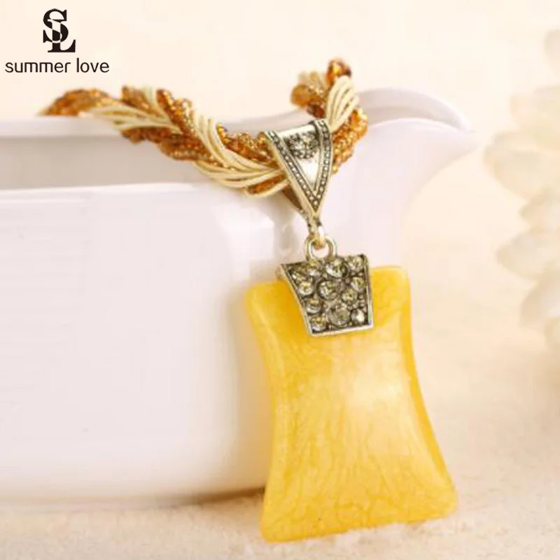 Bohemian Style Square Resin Beads Boho Necklaces Pendants With Crystal Vintage Retro Copper Long Necklace Women Jewelry
Bohemian Style Square Resin Beads Boho Necklaces Pendants With Crystal Vintage Retro Copper Long Necklace Women Jewelry