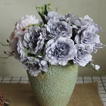 NEW special grey open roses bundle silk Artificial flowers for wedding decoration Xmas decor peonies flores artificiales
NEW special grey open roses bundle silk Artificial flowers for wedding decoration Xmas decor peonies flores artificiales