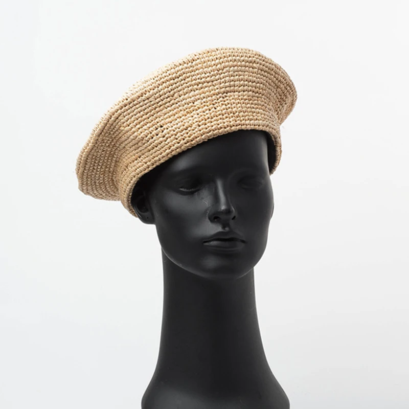 Women Manual Crochet Rafigrass Beret Female Fashion and Leisure Stage Show Grass-weaving Bud Cap Spring Summer Straw Painter Hat
Women Manual Crochet Rafigrass Beret Female Fashion and Leisure Stage Show Grass-weaving Bud Cap Spring Summer Straw Painter Hat