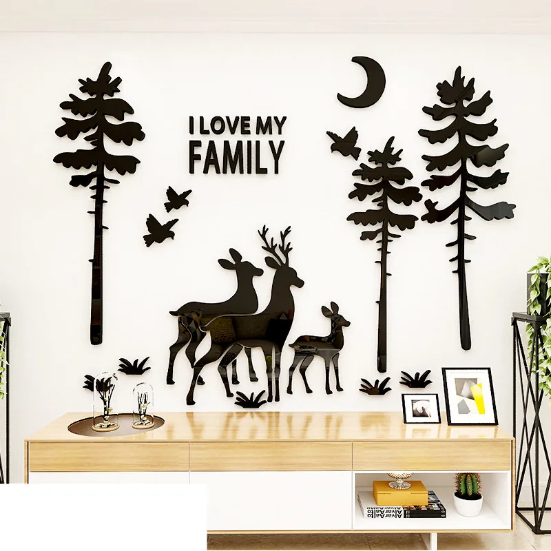 Nordic style forest elk Crystal 3d self-adhesive acrylic wall sticker TV sofa background wall poster Living room wall decoration
Nordic style forest elk Crystal 3d self-adhesive acrylic wall sticker TV sofa background wall poster Living room wall decoration