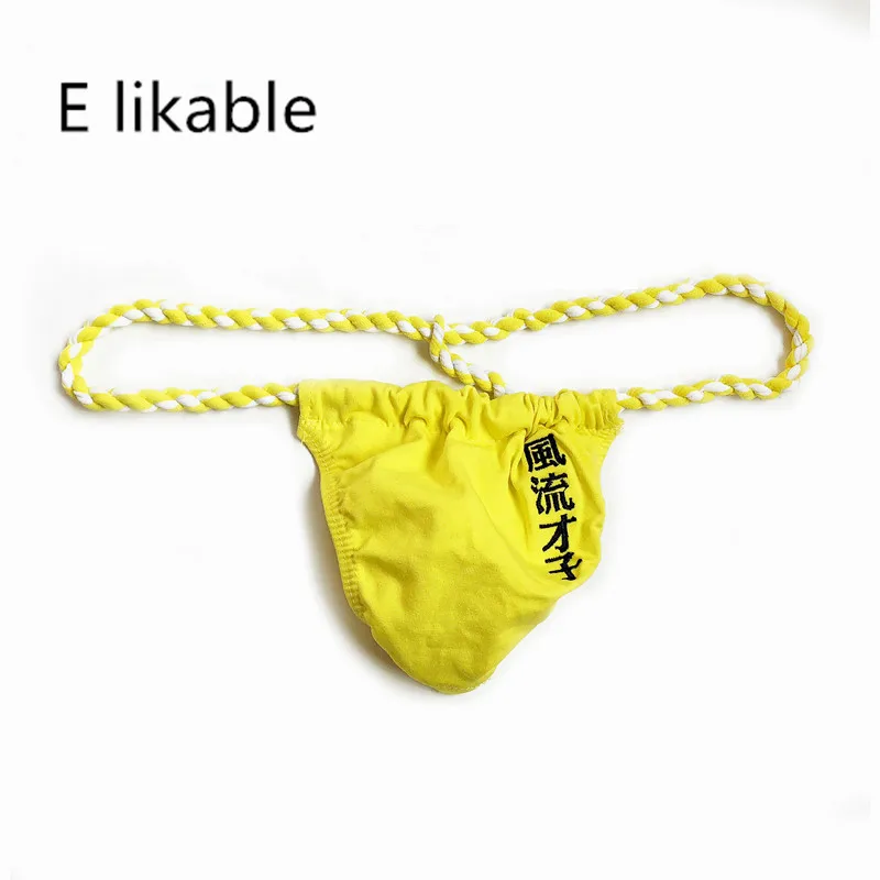 E likable new fashion cotton men's underwear low waist sexy thong embroidered thong
E likable new fashion cotton men's underwear low waist sexy thong embroidered thong