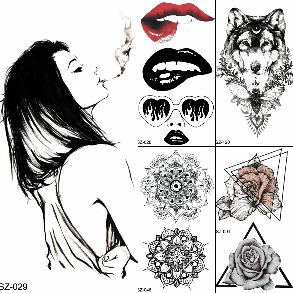 FANRUI Temporary Tattoos illustration Smoking Women Fake Arm Tattoos Stickers Gangster Punk Bad Girls Black Waterproof Tatoos
FANRUI Temporary Tattoos illustration Smoking Women Fake Arm Tattoos Stickers Gangster Punk Bad Girls Black Waterproof Tatoos