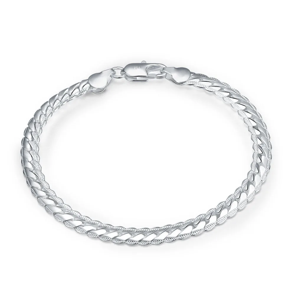 Best Gift Womens Mens Silver Bracelets Bangles Wedding Party Accessories Silver Plated 5mm Sideways Bracelets & Bangles pulseira
Best Gift Womens Mens Silver Bracelets Bangles Wedding Party Accessories Silver Plated 5mm Sideways Bracelets & Bangles pulseira