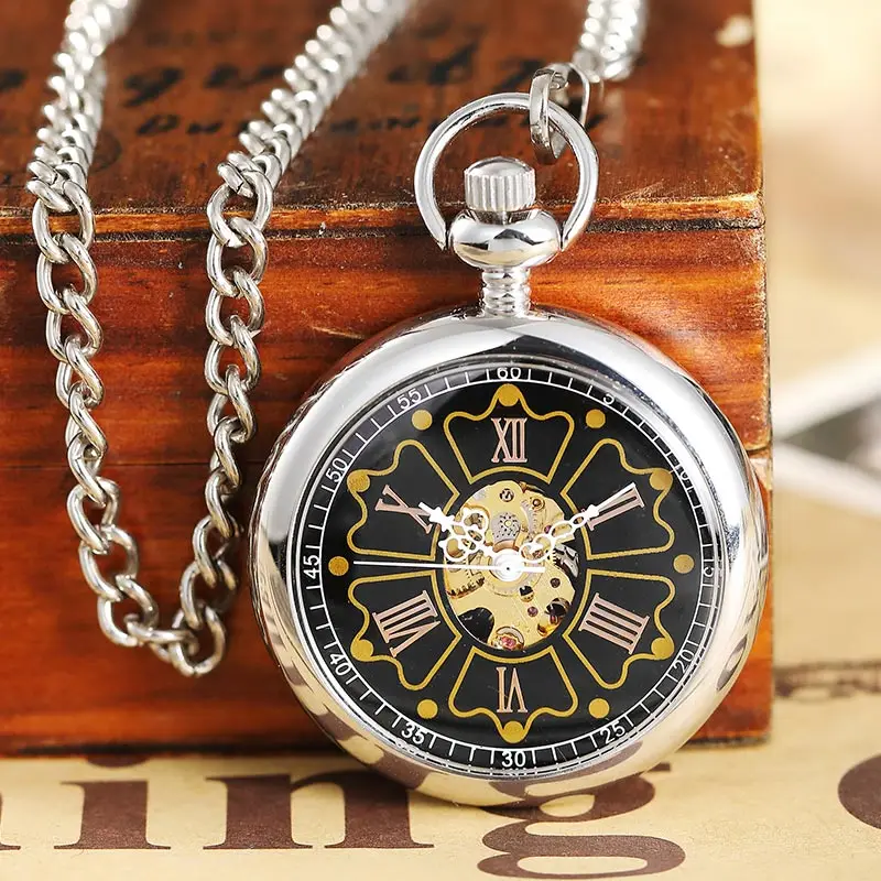 Vintage Silver Steampunk Mechanical Pocket Watch Men Unique Dial Big Roman Numerals Hand Wind Fob Chain Clock Pendant Women Male
Vintage Silver Steampunk Mechanical Pocket Watch Men Unique Dial Big Roman Numerals Hand Wind Fob Chain Clock Pendant Women Male