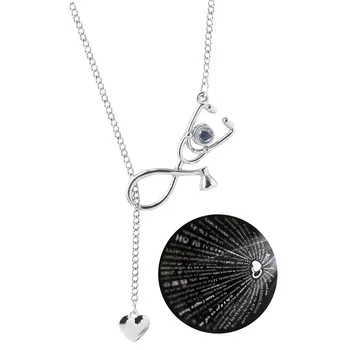 100 Languages I Love You Projection Heart Charms Stethoscope Necklace Rose Gold Choker Necklace for Women Collares Gift
100 Languages I Love You Projection Heart Charms Stethoscope Necklace Rose Gold Choker Necklace for Women Collares Gift
