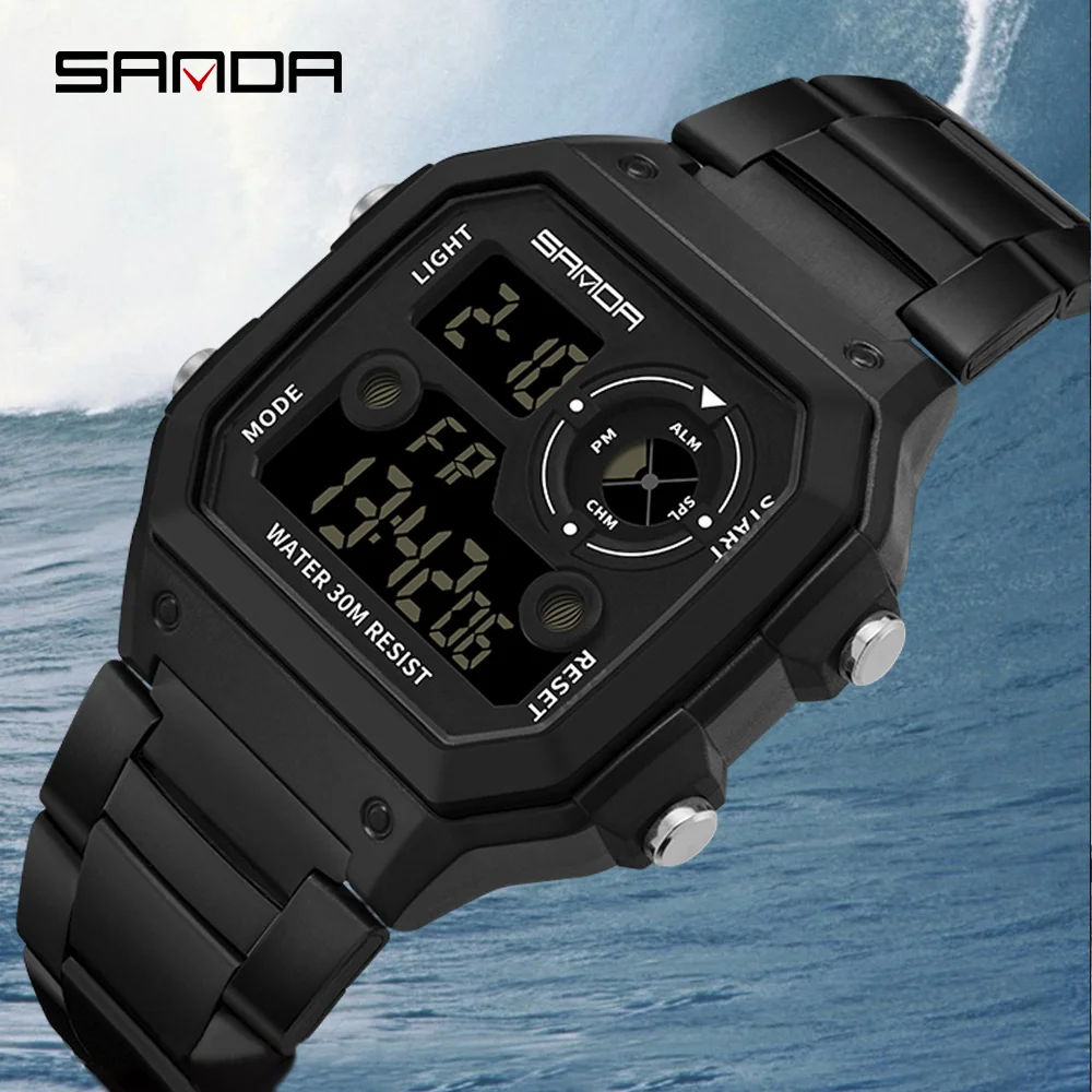 SANDA Mens Sports Watches Men LED Digital Watch Stainless Steel Electronic Wristwatch Waterproof Female Clock Relogio Masculino
SANDA Mens Sports Watches Men LED Digital Watch Stainless Steel Electronic Wristwatch Waterproof Female Clock Relogio Masculino