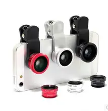 new Fish eye lens 3 in 1 universal mobile phone camera wide+macro+fisheye lenses for iphone samsung universal cell phone LG