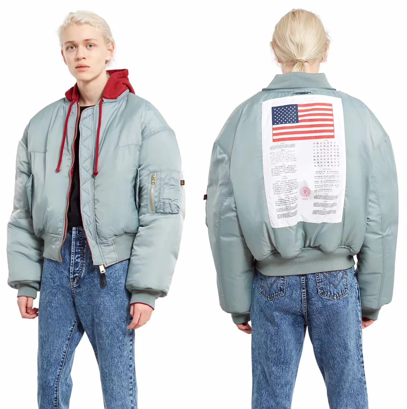 

Vetements Jacket Men Women 1:1 High Quality MA-1 Bomber Alpha Industries Coat Flight Air Force Pilot Jacket Vetements Jacket