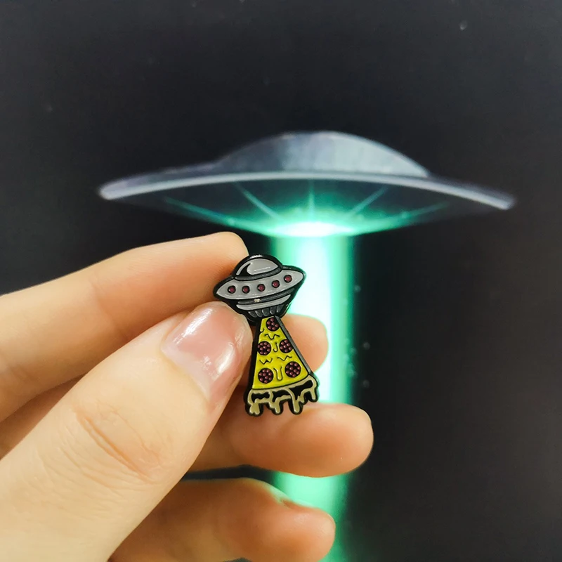 Universe UFO Pizza Magic Alien Spaceship Funny Food Enamel pins Backpack Accessories Badge Brooches Lapel Pin for Women Men Gift
Universe UFO Pizza Magic Alien Spaceship Funny Food Enamel pins Backpack Accessories Badge Brooches Lapel Pin for Women Men Gift