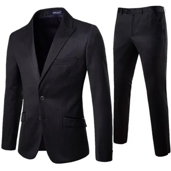 Men's suits 2 sets of professional business dresses best man groom wedding dress (coat + pants) business high-end black suit
Men's suits 2 sets of professional business dresses best man groom wedding dress (coat + pants) business high-end black suit