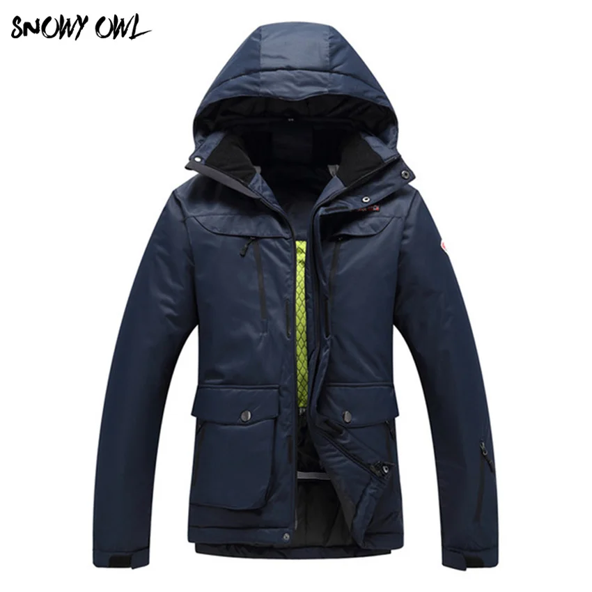 

Free Shipping Men Ski Jacket Waterproof Windproof&Thremal Men Winter Snow Coat Hood Sport Solid Thick Coat 330