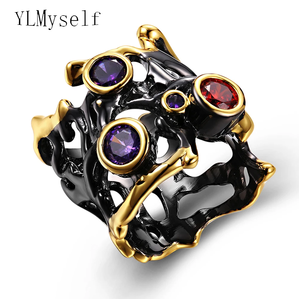 Classic unique design Jewelry Women Black ring pave AAA Red & Purple cubic zirconia crystal Cocktail rings for statement
Classic unique design Jewelry Women Black ring pave AAA Red & Purple cubic zirconia crystal Cocktail rings for statement