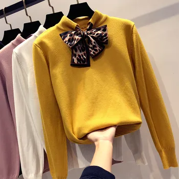 Autumn Winter Leopard Bow Sexy Thick Sweater Pullovers 2020 Women Long Sleeve Casual Warm Sweater Female Knit Jumpers Top L90
Autumn Winter Leopard Bow Sexy Thick Sweater Pullovers 2020 Women Long Sleeve Casual Warm Sweater Female Knit Jumpers Top L90