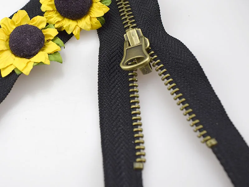 2021 80cm 100cm 120cm Double Sliders Metal Zippers Copper Reversible