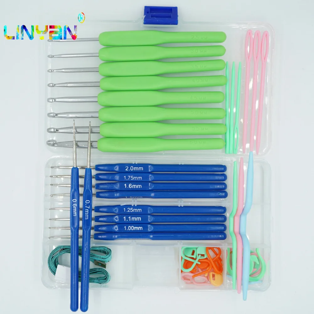 18 pieces Hot Aluminum Crochet Hooks Needles TPR Handle Knitting Needles DIY Crafts Needlework tools agulha de croche crafts t7
18 pieces Hot Aluminum Crochet Hooks Needles TPR Handle Knitting Needles DIY Crafts Needlework tools agulha de croche crafts t7