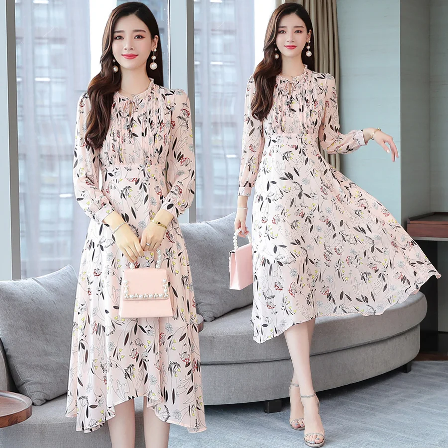 2019 Autumn Winter Print Long Sleeve Dress Femal Vintage Pink Floral Chiffon Midi Dresses Elegant Women Bodycon Party Vestidos
2019 Autumn Winter Print Long Sleeve Dress Femal Vintage Pink Floral Chiffon Midi Dresses Elegant Women Bodycon Party Vestidos