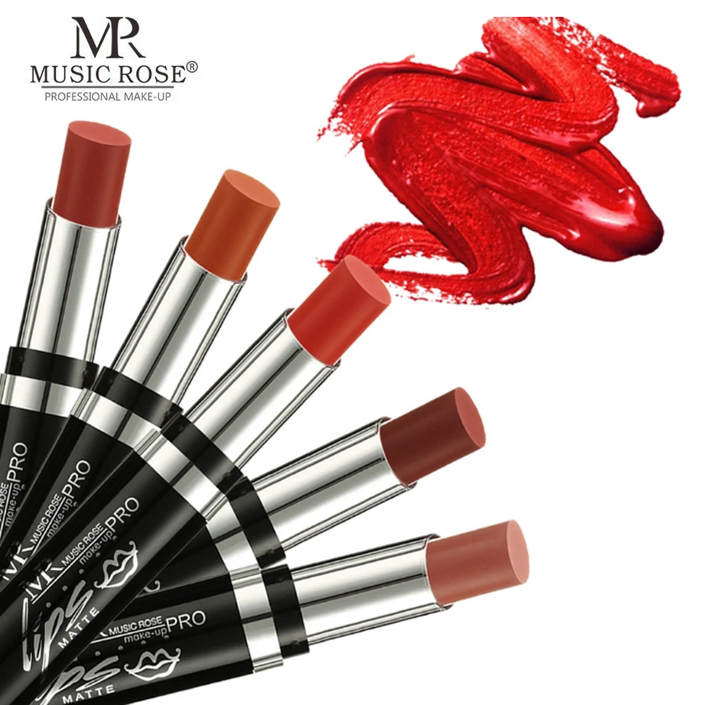 MUSIC ROSE Brand Professional Lips Makeup Waterproof Long Lasting Pigment Nude Red Matte Lipstick Luxury Makeup Cosmetics
MUSIC ROSE Brand Professional Lips Makeup Waterproof Long Lasting Pigment Nude Red Matte Lipstick Luxury Makeup Cosmetics