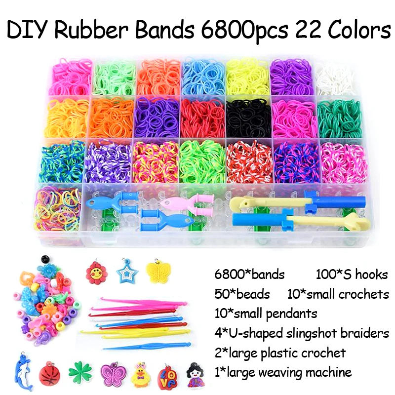 DOLLRYGA Colorful Loom Bracelet Rubber Bands Kits 22 Colors 6800pcs Craft Toys With Kits Creative DIY Weaving Loom Gift For Kids
DOLLRYGA Colorful Loom Bracelet Rubber Bands Kits 22 Colors 6800pcs Craft Toys With Kits Creative DIY Weaving Loom Gift For Kids