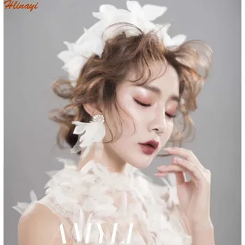 Hlinayi 2019 Bride Handmade Hat Earrings Set Wedding Studio Photography Headdress
Hlinayi 2019 Bride Handmade Hat Earrings Set Wedding Studio Photography Headdress
