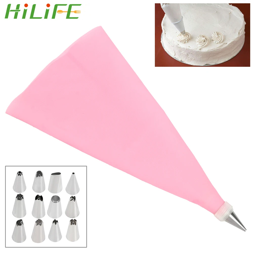 HILIFE Silicone Reusable Icing Piping Cream Pastry Bag 14pcs/set +12 Nozzle Sets Pastry Tips Converter DIY Cake Decorating Tool
HILIFE Silicone Reusable Icing Piping Cream Pastry Bag 14pcs/set +12 Nozzle Sets Pastry Tips Converter DIY Cake Decorating Tool