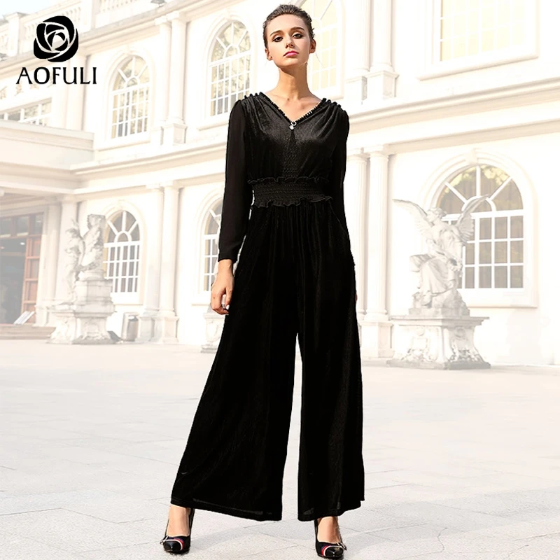 AOFULI M- 4XL 5XL women striped corduroy jumpsuit long sleeve v-neck wide leg pants with pockets Plus size pantsuit 6162
AOFULI M- 4XL 5XL women striped corduroy jumpsuit long sleeve v-neck wide leg pants with pockets Plus size pantsuit 6162