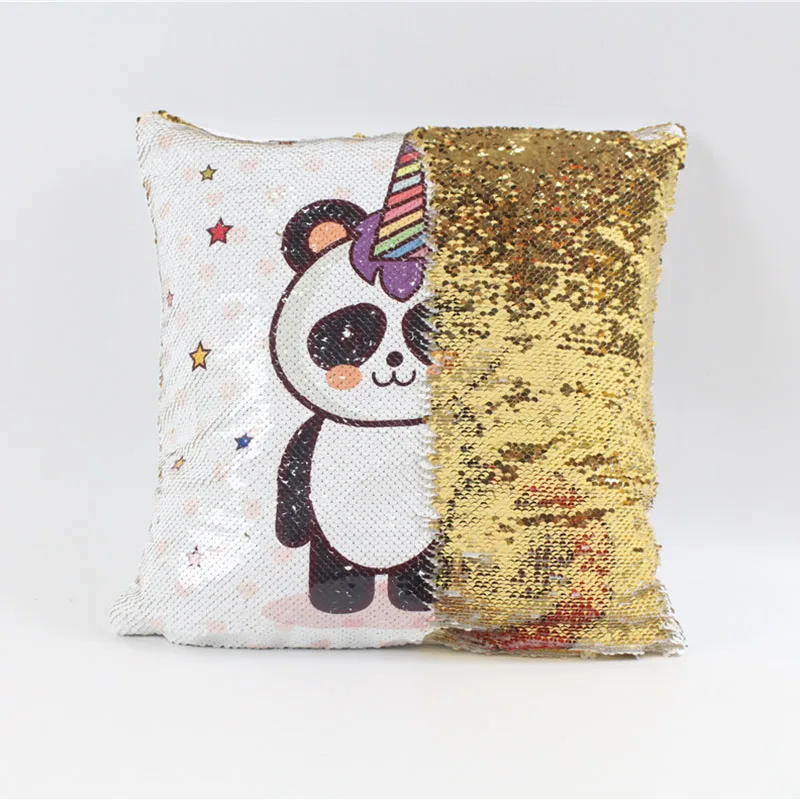 Animal Double Side Printed Sequins Pillow Case Reversible Panda Mermaid Pattern Throw Gold Silver Cover Pillow Sofa Waist Pillow
Animal Double Side Printed Sequins Pillow Case Reversible Panda Mermaid Pattern Throw Gold Silver Cover Pillow Sofa Waist Pillow