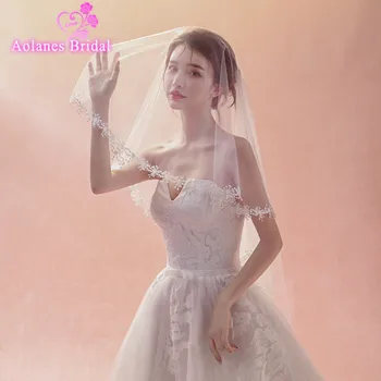 AOLANES 2018 New Cheap Natural White Lace Edge Wedding Veil One-layer Bridal Veils Wedding Accessories Veu De Noiva Real Photos
AOLANES 2018 New Cheap Natural White Lace Edge Wedding Veil One-layer Bridal Veils Wedding Accessories Veu De Noiva Real Photos
