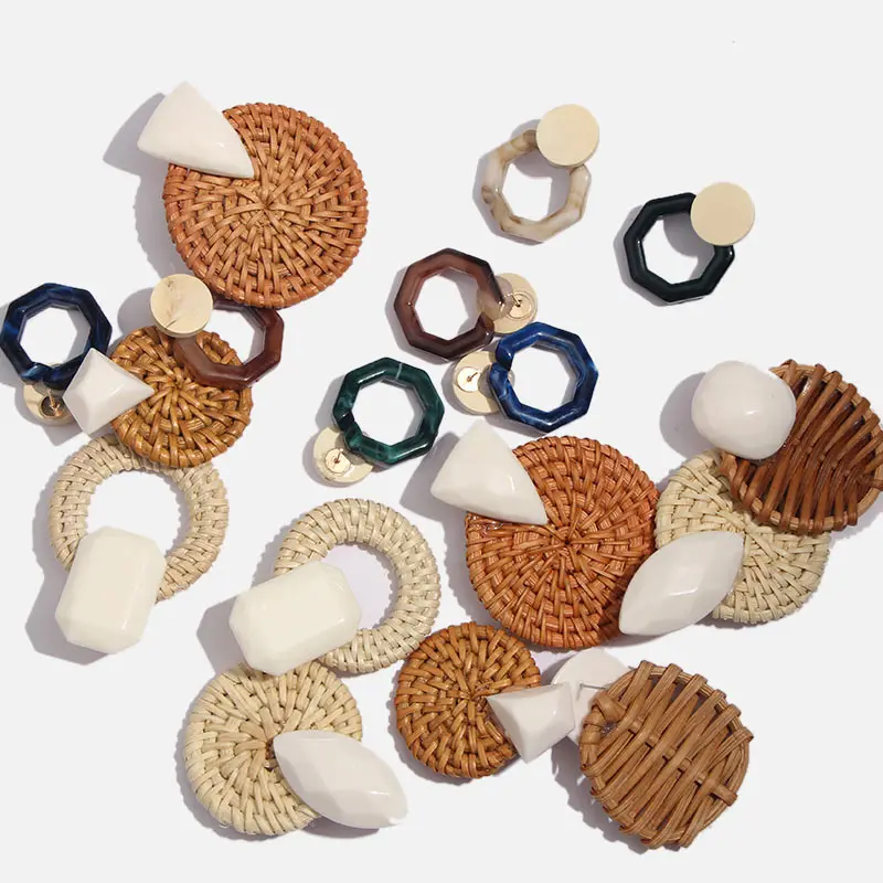 Flatfoosie Handmade Boho Round Rattan Drop Earrings For Women Straw Weave Rattan Knit Vine Unique Dangle Earring Fashion Jewelry
Flatfoosie Handmade Boho Round Rattan Drop Earrings For Women Straw Weave Rattan Knit Vine Unique Dangle Earring Fashion Jewelry