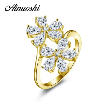 AINUOSHI 14K Solid Yellow Gold Flower Ring Vintage Micro Pear Cut Simulated Diamond Wedding Engagement Cluster Ring for Women
AINUOSHI 14K Solid Yellow Gold Flower Ring Vintage Micro Pear Cut Simulated Diamond Wedding Engagement Cluster Ring for Women