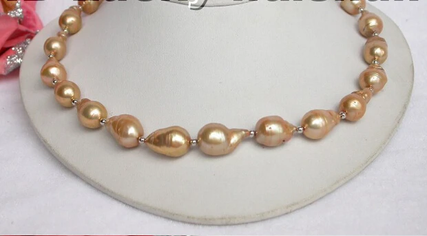 FREE shipping 20mm baroque champagne Reborn Keshi pearl necklace 14K 6.07
FREE shipping 20mm baroque champagne Reborn Keshi pearl necklace 14K 6.07