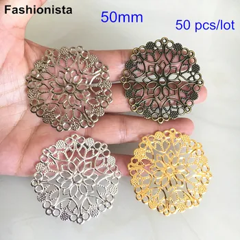 Free Shipping- 50 pcs Big Round Filigree Flower Charm Connectors,50mm Metal Stamping Crafts,DIY Jewelry Findings,4 Colors
Free Shipping- 50 pcs Big Round Filigree Flower Charm Connectors,50mm Metal Stamping Crafts,DIY Jewelry Findings,4 Colors