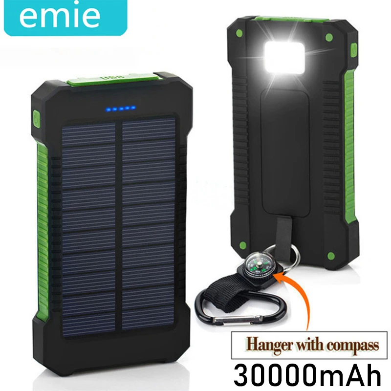 Solar Power Bank Waterproof 30000mAh Solar Charger 2 USB Ports External Charger Powerbank for Xiaomi Smartphone with LED Light
Solar Power Bank Waterproof 30000mAh Solar Charger 2 USB Ports External Charger Powerbank for Xiaomi Smartphone with LED Light