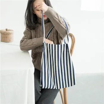 Striped Canvas Tote Bag Women Classical Cloth Fabric Handbag Female Casual Reusable Shopping Bag
Striped Canvas Tote Bag Women Classical Cloth Fabric Handbag Female Casual Reusable Shopping Bag