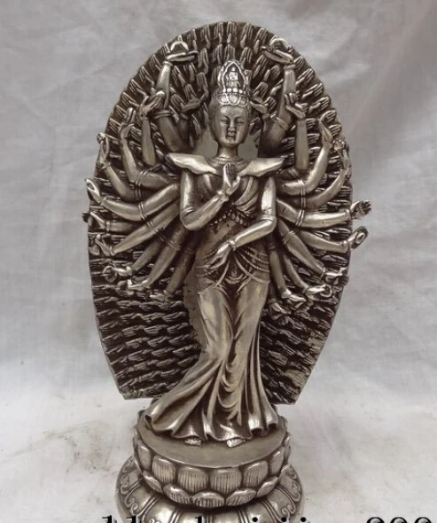 dr608 10" Tibet Silver Joss 1000 Arms Avalokiteshvara Buddha Lotus Kwan-Yin Statue
dr608 10" Tibet Silver Joss 1000 Arms Avalokiteshvara Buddha Lotus Kwan-Yin Statue
