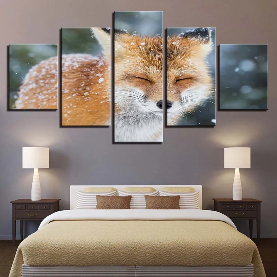 Home Decor Canvas Frame Painting Animal 5 Pieces Fox HD Prints Tree Wall Art Modular Forest Pictures Landscape Artwork Poster
Home Decor Canvas Frame Painting Animal 5 Pieces Fox HD Prints Tree Wall Art Modular Forest Pictures Landscape Artwork Poster