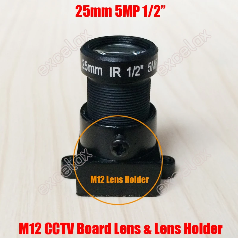 5MP 1/2" 25mm F2.4 CCTV Fixed IR Board Lens w/ M12 MTV Mount Holder Support for 960P 1080P 2/3/4/5 Megapixel Analog IP Camera
5MP 1/2" 25mm F2.4 CCTV Fixed IR Board Lens w/ M12 MTV Mount Holder Support for 960P 1080P 2/3/4/5 Megapixel Analog IP Camera