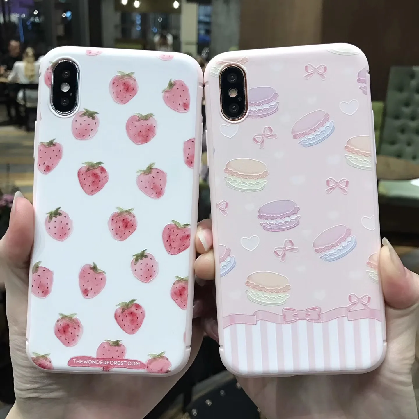 Pink Lovely Strawberry Macaron Pattern Soft Silicon Phone Cover For iPhone 8 7Plus 6 6s Cases for iphoneX XS
Pink Lovely Strawberry Macaron Pattern Soft Silicon Phone Cover For iPhone 8 7Plus 6 6s Cases for iphoneX XS