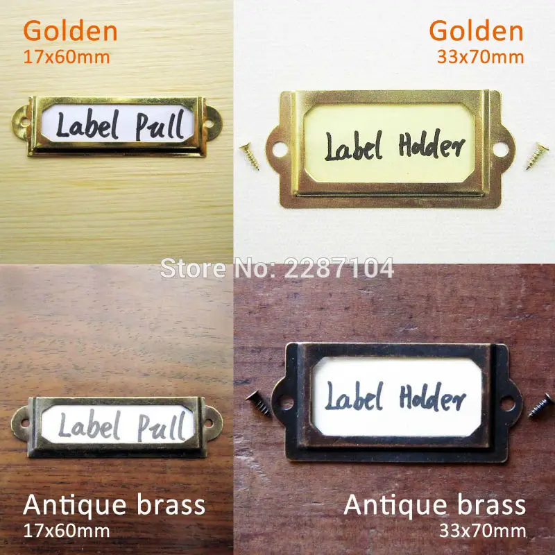 24Pcs New Antique Brass Bronze Golden Furniture Cabinet Drawer Bin Label Pull Frame Handle File Name Card Holder with screw
24Pcs New Antique Brass Bronze Golden Furniture Cabinet Drawer Bin Label Pull Frame Handle File Name Card Holder with screw