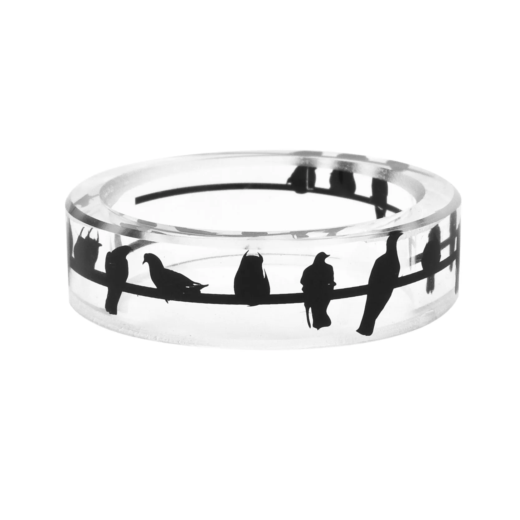 Black Birds Pattern Transparent Crystal Finger Ring Handmade Resin Band Ring Women Girls Fashion Wedding Jewelry Gifts
Black Birds Pattern Transparent Crystal Finger Ring Handmade Resin Band Ring Women Girls Fashion Wedding Jewelry Gifts
