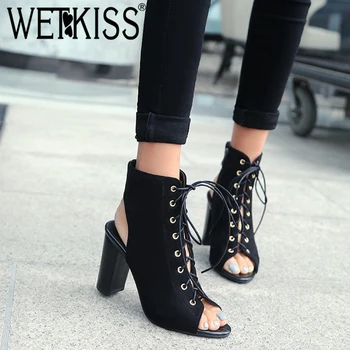 WETKISS Plus Size 48 Flock Ankle Boots Women Peep Toe Cross Tied Footwear High Heels Boot Female Shoes Woman 2019 Spring New
WETKISS Plus Size 48 Flock Ankle Boots Women Peep Toe Cross Tied Footwear High Heels Boot Female Shoes Woman 2019 Spring New