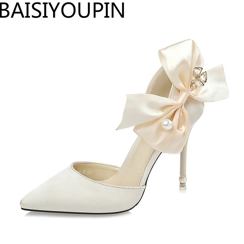 2017 Korean Fashion Pointed Toe Women Shoes Silk High Heels Shoes Ladies Sweet Bow Tie Sexy Pearl Sandals Women Wedding Shoes
2017 Korean Fashion Pointed Toe Women Shoes Silk High Heels Shoes Ladies Sweet Bow Tie Sexy Pearl Sandals Women Wedding Shoes