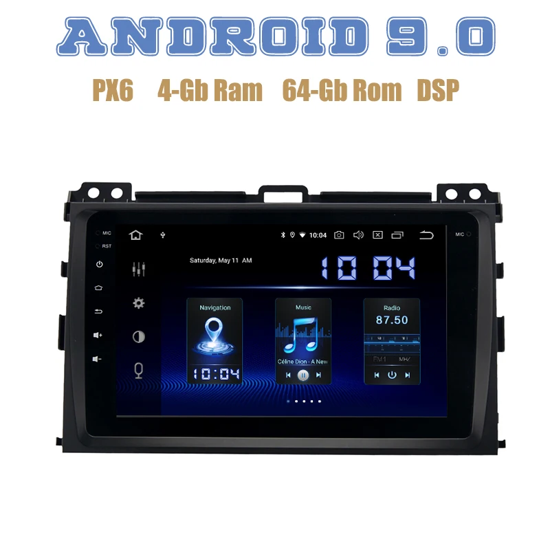 PX6 Android 9.0 Car GPS Radio player for toyota Prado 120 2002-2009 with DSP 4+64GB wifi usb Auto Stereo
PX6 Android 9.0 Car GPS Radio player for toyota Prado 120 2002-2009 with DSP 4+64GB wifi usb Auto Stereo