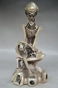 8.4' COLLECTIBLE DECORATED OLD HANDWORK TIBET SILVER CARVED SKULL BUDDHA STATUE
8.4' COLLECTIBLE DECORATED OLD HANDWORK TIBET SILVER CARVED SKULL BUDDHA STATUE