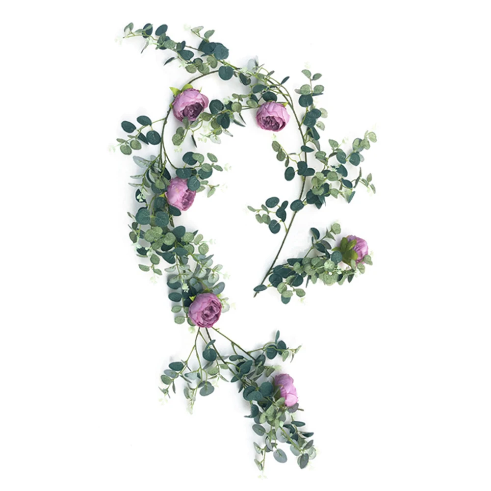 185cm Artificial Rose Flower String Eucalyptus Leaves Rattan with 6 Flowers for Wedding Decoration Background Garden Wall Decor
185cm Artificial Rose Flower String Eucalyptus Leaves Rattan with 6 Flowers for Wedding Decoration Background Garden Wall Decor